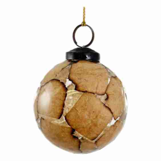 Glass Ball Burned Paper Mosaic Ornament