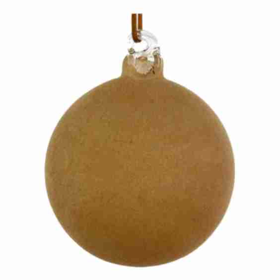 Velvet Ball Ornament with Leather Hanger