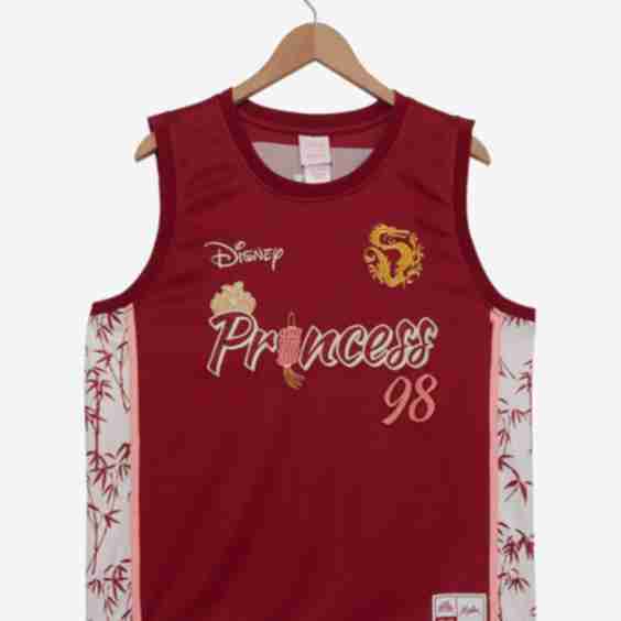 Disney Mulan Embroidered Womens Plus Size Cropped Basketball Jersey