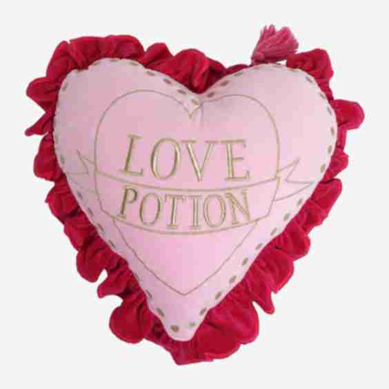 Harry Potter Love Potion Velvet Ruffle Heart Pillow