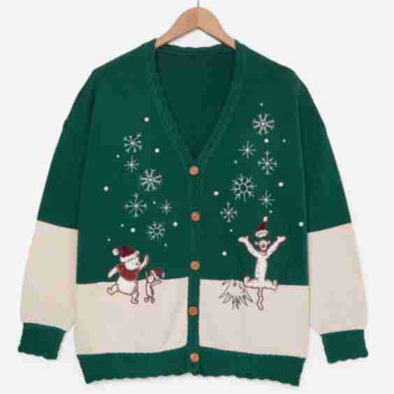 Disney Winnie the Pooh Holiday Scene Plus Size Cardigan