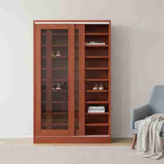 Scandinavian Sliding Door Shoe Cabinet