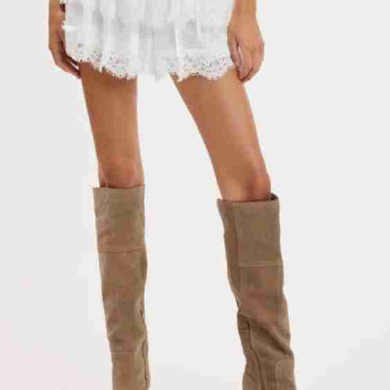 Colette Tiered Lace Trim Mini Skirt