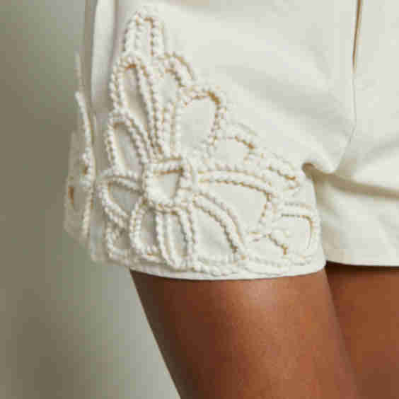 Rosalyn Floral Embellished Shorts