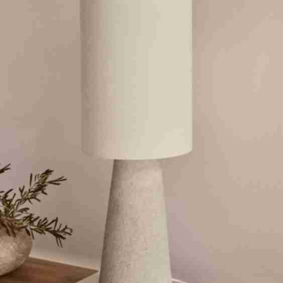Loana Table Lamp In Linen and Fiberglass