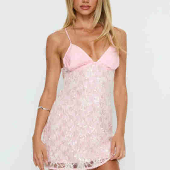 Disco Lights Sequin Lace Mini Dress
