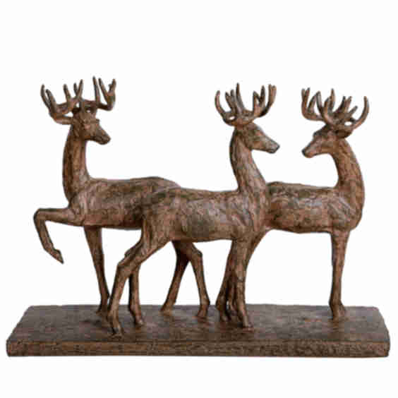 Rustic Woodland Trio of Stags Sculpture