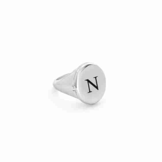 Forever Yours Initial Photo Pinky Ring