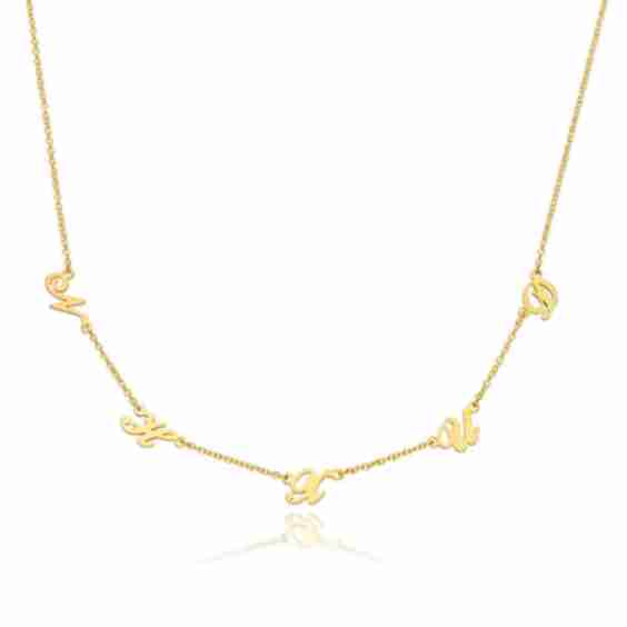 Heritage Multiple Initial Necklace In 18 K Gold Vermeil