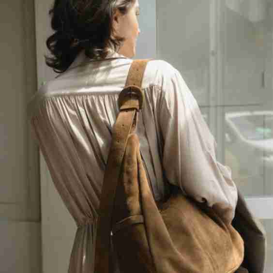 Leather Hobo Suede Bag
