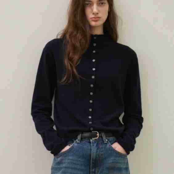 High Neck Button up Knit Cardigan