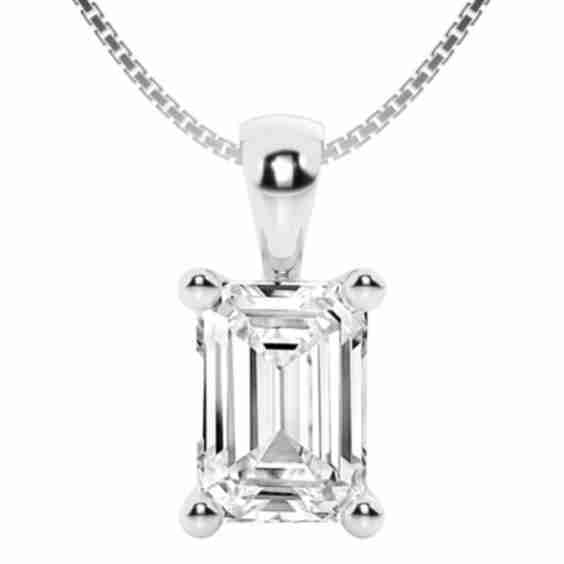 1/2 Carat Emerald Lab Grown Diamond Solitaire Pendant