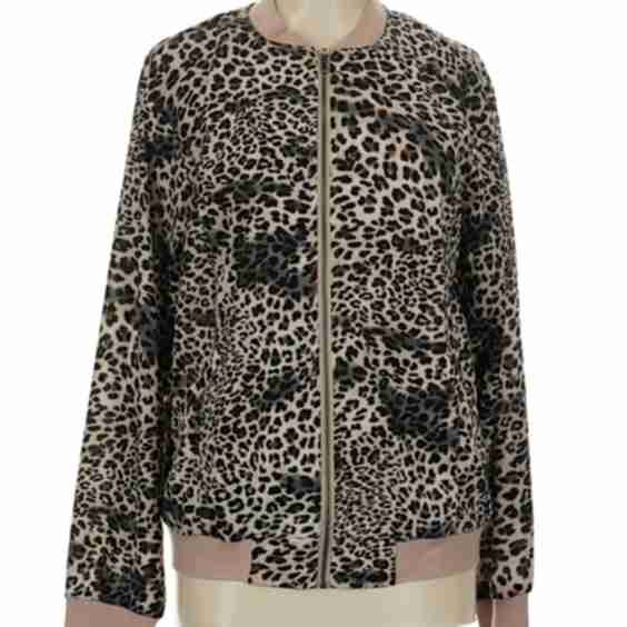 100 Polyester Animal Print Jacket 