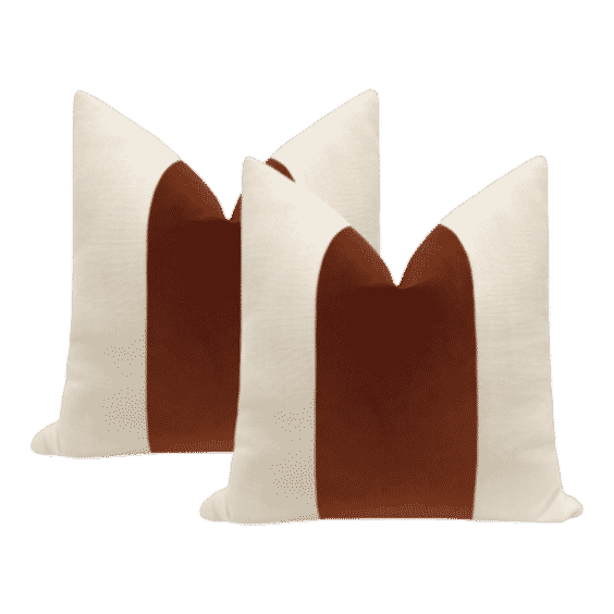 Amber Designer Velvet Panel Linen Pillows