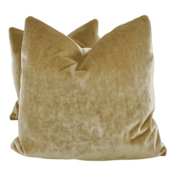 Atlas Mohair in Camel 22" Pillows-A Pair