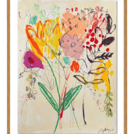 Flowers for Her in Gold Frame, Small Art Print
