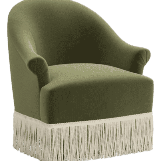 Marie Swivel Chair In Performance Velvet Moss