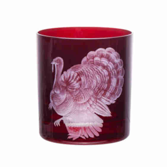 Farm Turkey Double Old Fashioned Glasses Red - Set Of 8