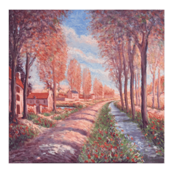 Original Roger Etienne Rocquencourt France Landscape Oil Painting
