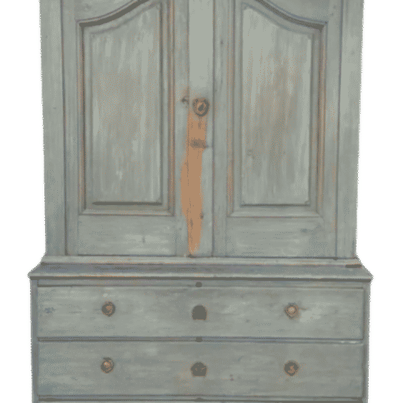 Antique 18th C Gustavian Swedish Empire Linen Press Cabinet