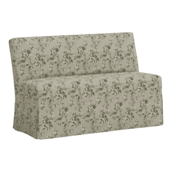 Lindy Dining Banquette Slipcover In Michigan Bird Toile Olive