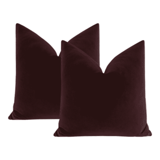 20" Merlot Designer Velvet Pillows-A Pair