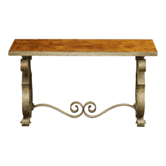 French Art Deco Eglomise And Painted Metal Low Table Circa 1940 S