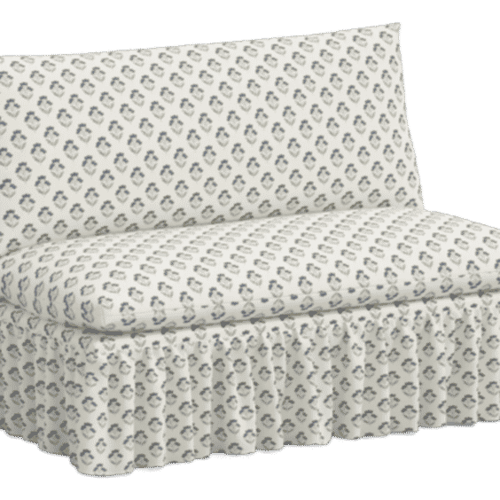 Thelma 47 Ruffle Settee In Francie Blue
