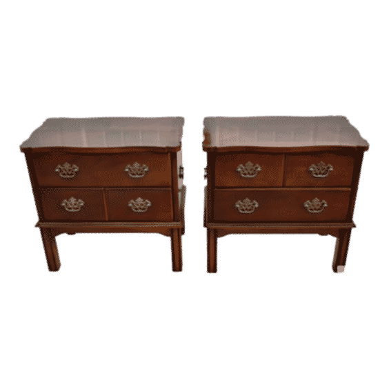 Vintage Lane Pair of Diminutive Chippendale Style Mahogany Two Drawer Chest of Drawers