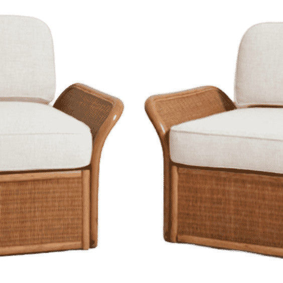 Wicker Armchairs, 1970s, Set of 2