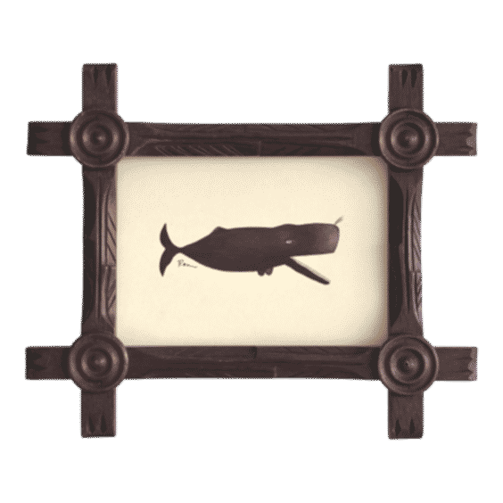 Original Hand Painted Whale Painting In A Black Forest Style Frame