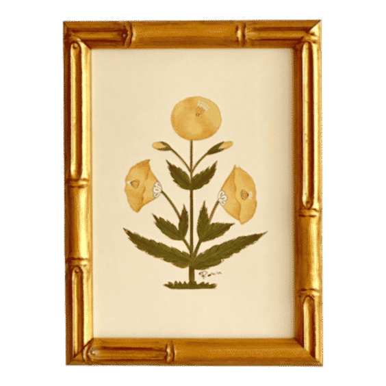 Hand-Painted Jaipuri Floral Motif Painting Framed