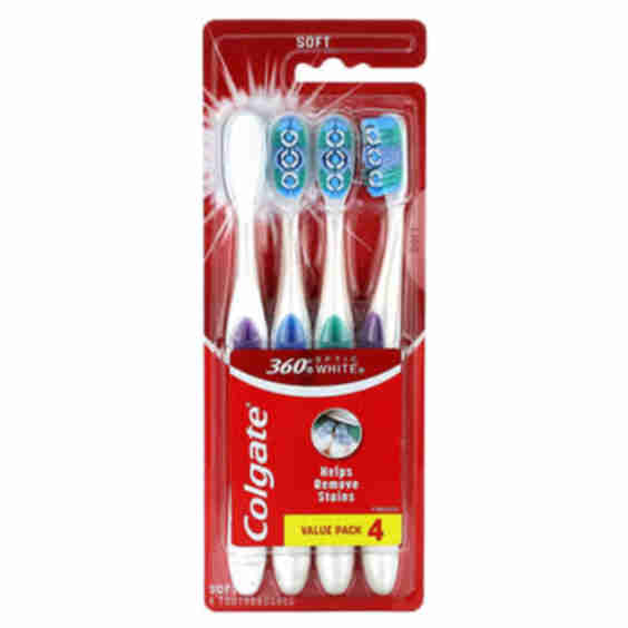 Optic White 360 Toothbrushes Soft 4 Toothbrushes