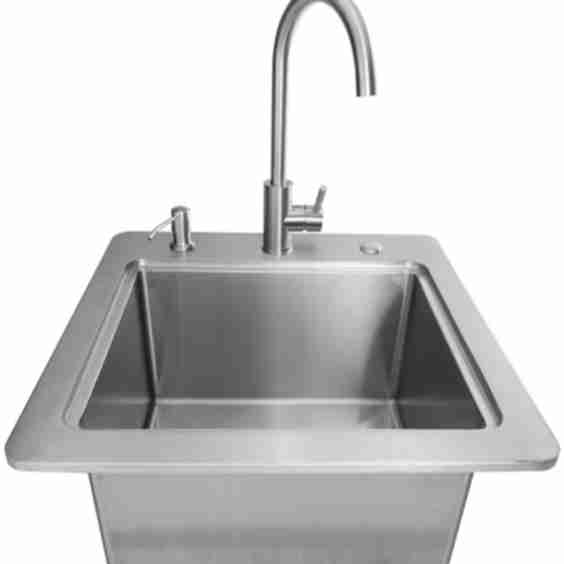 Sink with Drain, Faucet & Soap Dispenser 