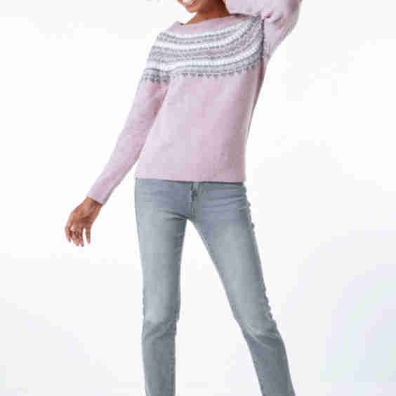 Pearl Embellished Printed Jumper