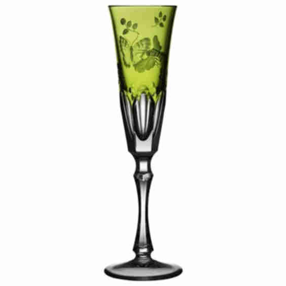 Springtime Yellow Green Champagne Flute