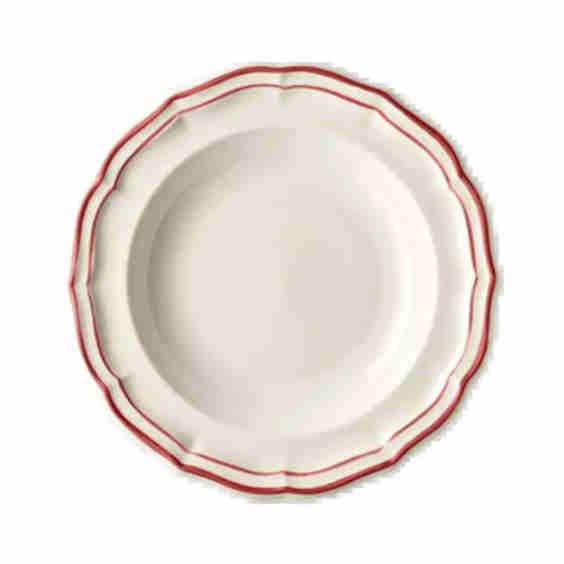 Filet Red Rim Soups 8 7/8" Dia Set Of 4