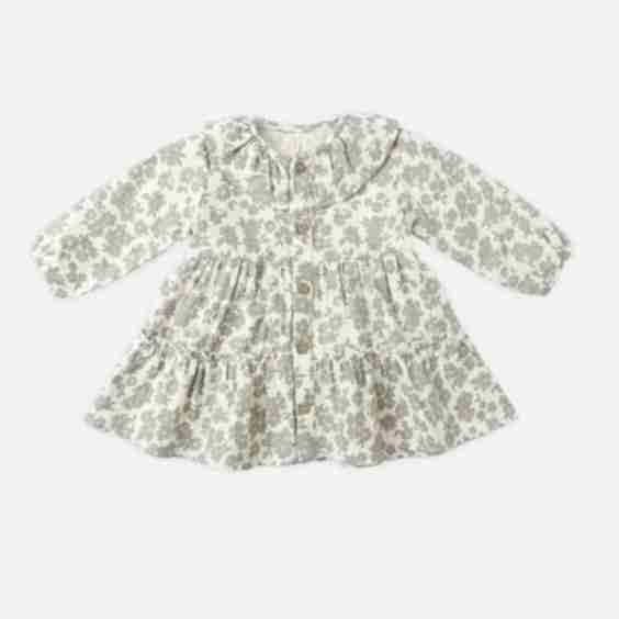 Ruffle Collar Button Dress 