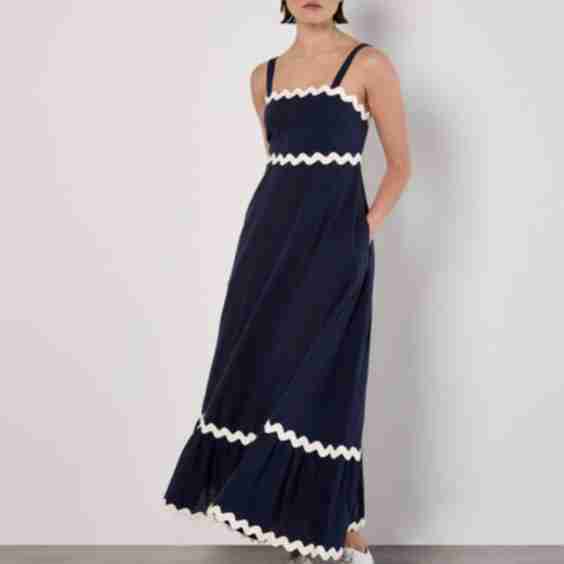 Rick Rack Trim Trapeze Dress