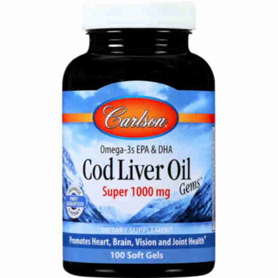 Cod Liver Oil Gems, Super 1,000 mg 100 Softgels