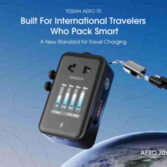 TESSAN AERO 70 Smart Travel Adapter for Global Travel