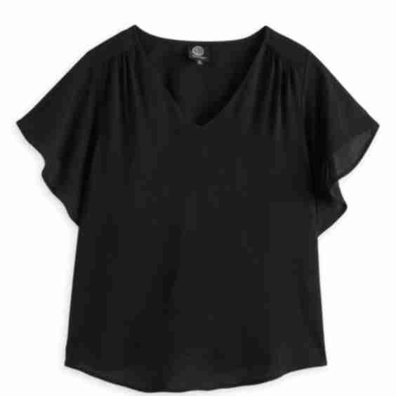 Howie V Neck Flutter Sleeve Blouse