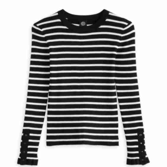 Crew Neck Button Slv Swtr
