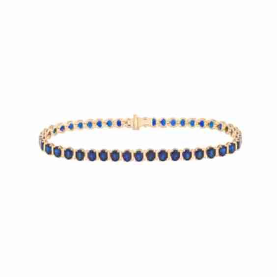 Faux-Channel Tennis Bracelet In 10K Yellow Gold