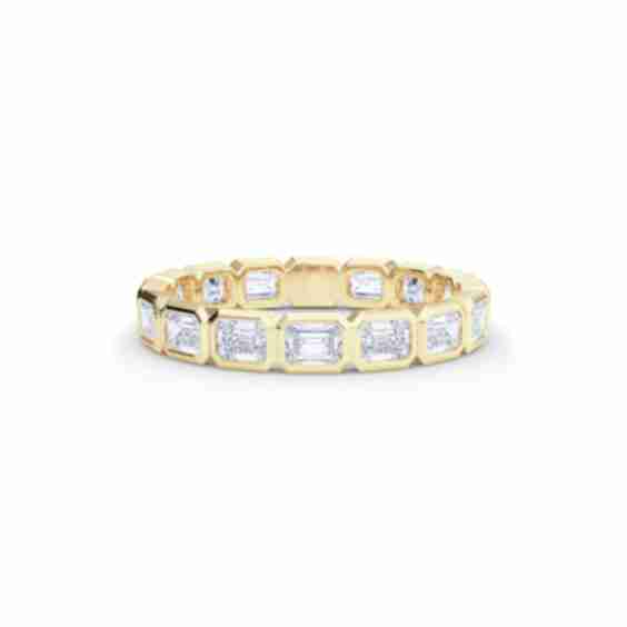 Lab Grown Diamonds Bezel-Set Emerald- Cut True Eternity Band