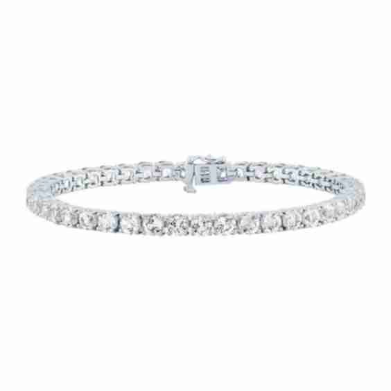 Lab Created Sapphire Tennis Bracelet in Sterling Silver