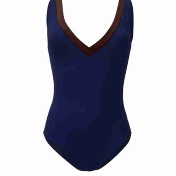 V-Neck One Piece Swimsuit