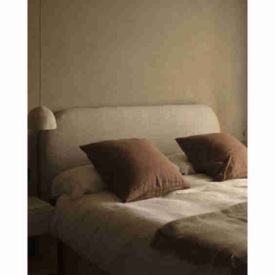 Upholstered headboard with removable beige linen cover 160x110cm