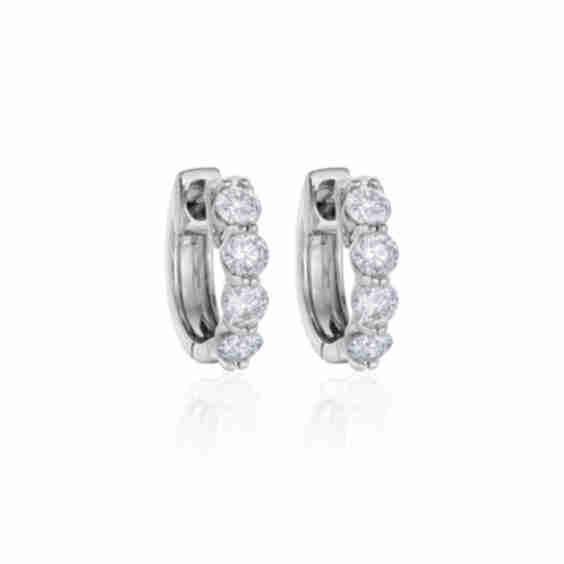 14mm Gold .71 CTW Diamond Hoop Earrings