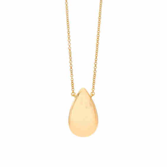 Puffy Teardrop Pendant Necklace 